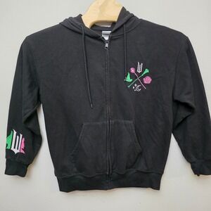 Wicked Zip-Up Hoodie Adult Large Black Embroidered Broadway Musical Theater Goth